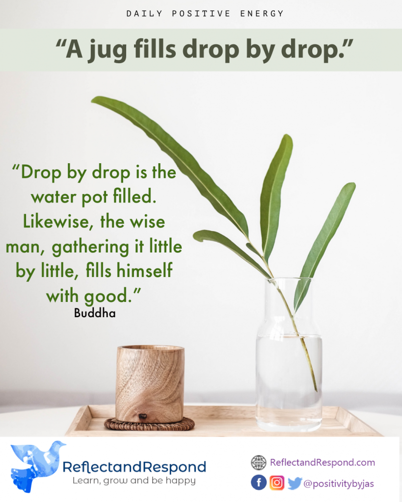 Drop by drop is the water pot filled 1 buddhist quote drop meditate mindfulness