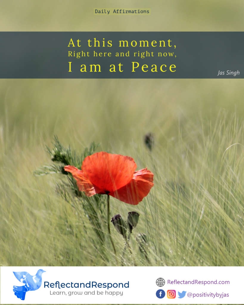AFFIRMATION: I AM AT PEACE 1 daily positive affirmation peace