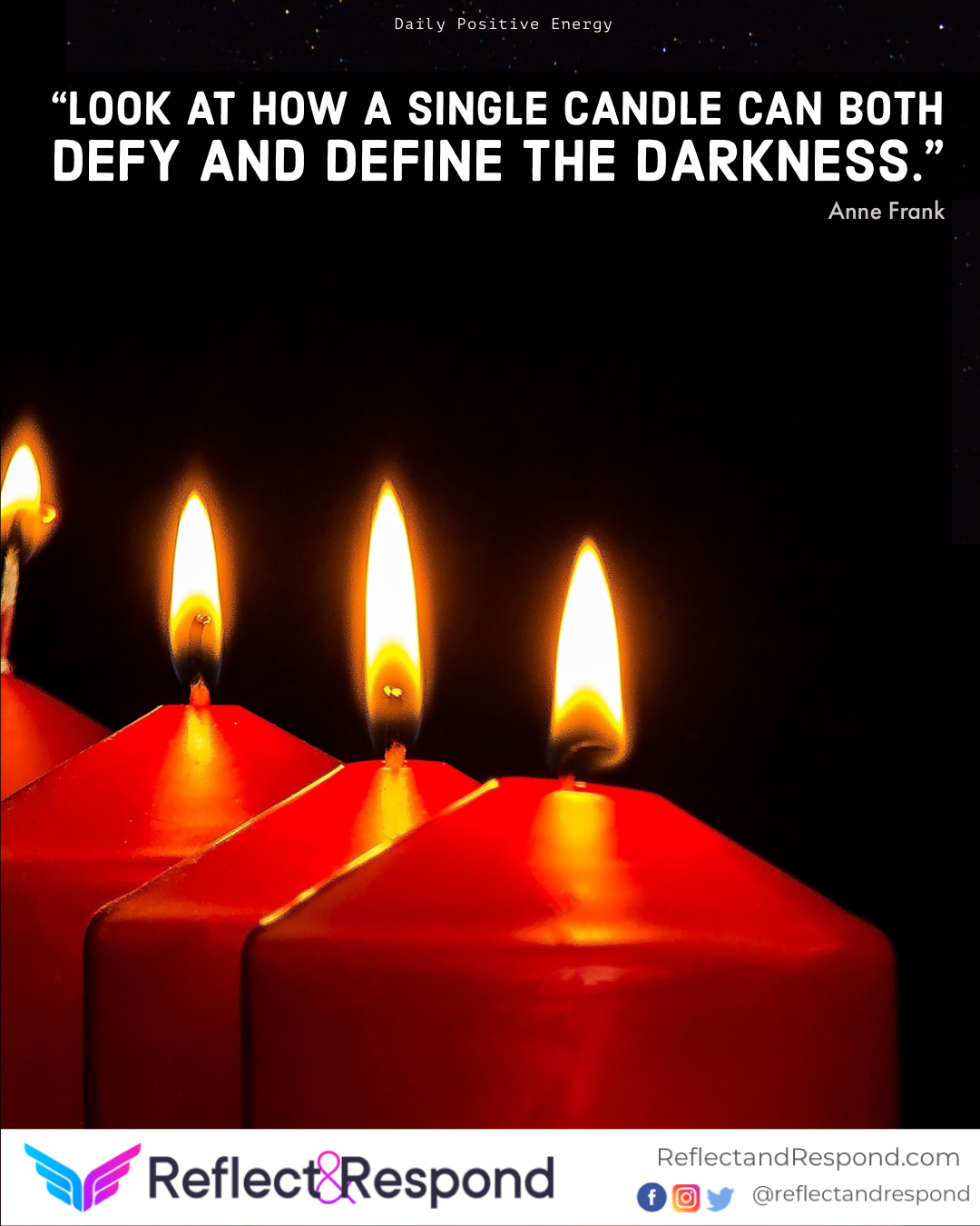 Light darkness candle positive quote