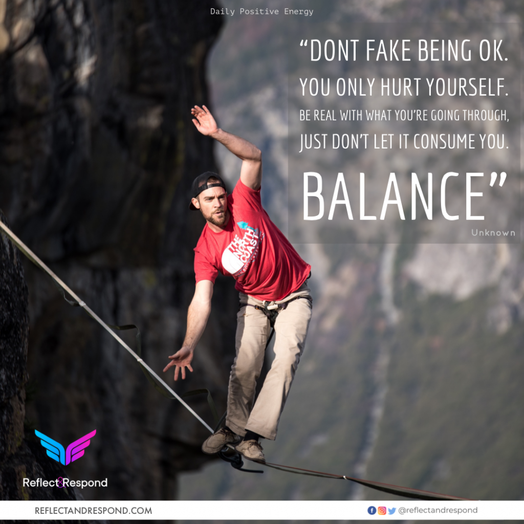 Don't fake being OK