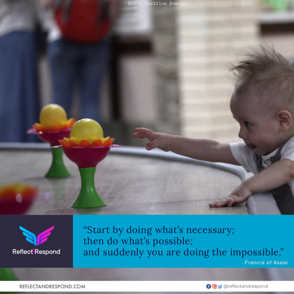 Start by doing what's necessary; then do what's possible... 1 Quote: Start by doing whats necessary